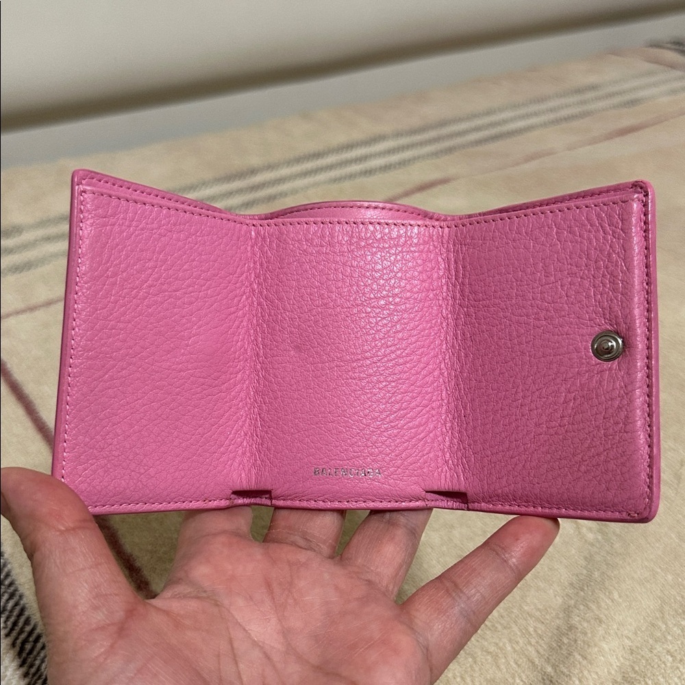 Balenciaga Pink Tri-Fold Compact Wallet - Picture 9 of 12